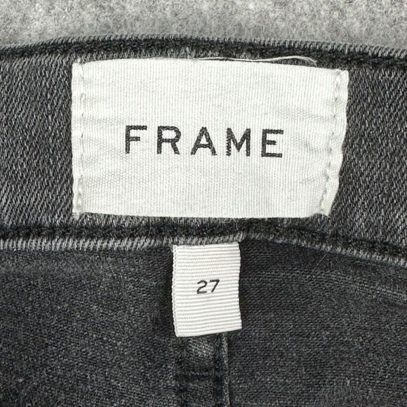 FRAME Denim Le High Skinny Jeans Womens 27 Gray Black Two Tone Side Stripe Slim* - Picture 11 of 13